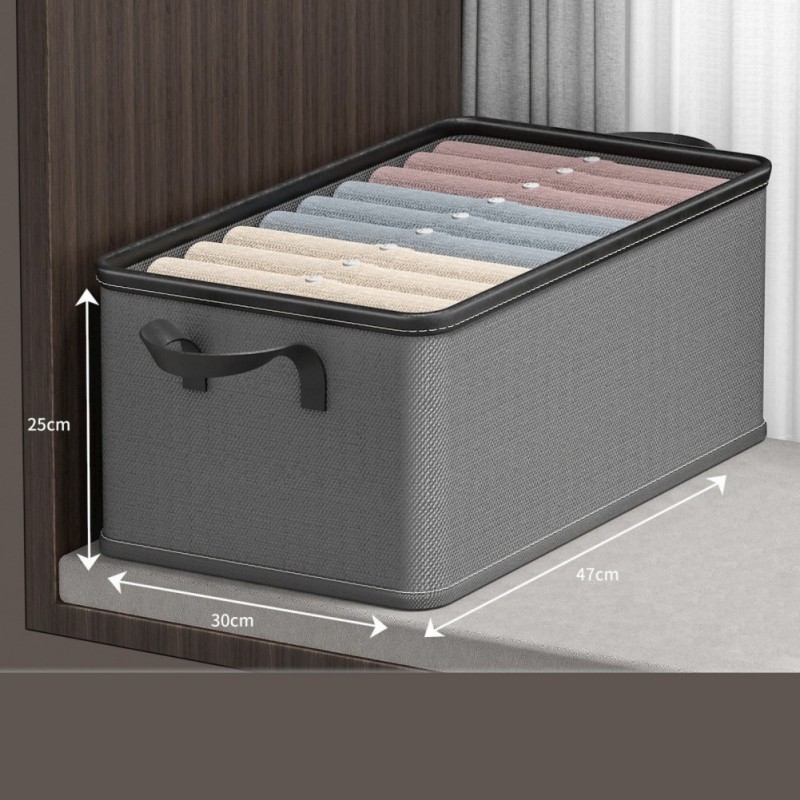 Foldable Home Storage Box Clothes Trousers Home Multi-functional Compartment Drawer Wardrobe Soild Color Storage Boxes: Blue