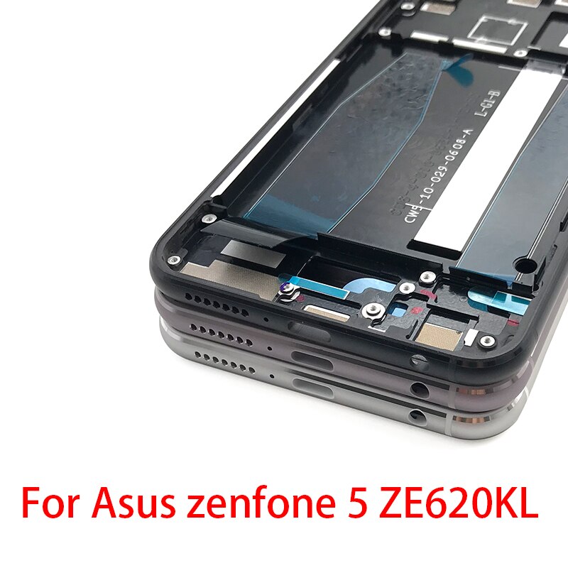 Front Housing Bezel LCD Frame Panel Cover For Asus Zenfone 5 ZE620KL 5Z ZS620KL Back Cover With Camera Glass