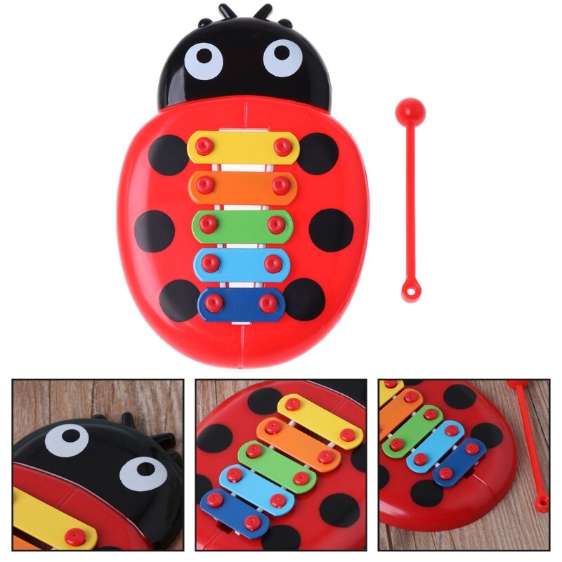 Niedliches marienkäfer-baby-puzzle-insekten-klaviermusikinstrument-spielzeug, lernspielzeug