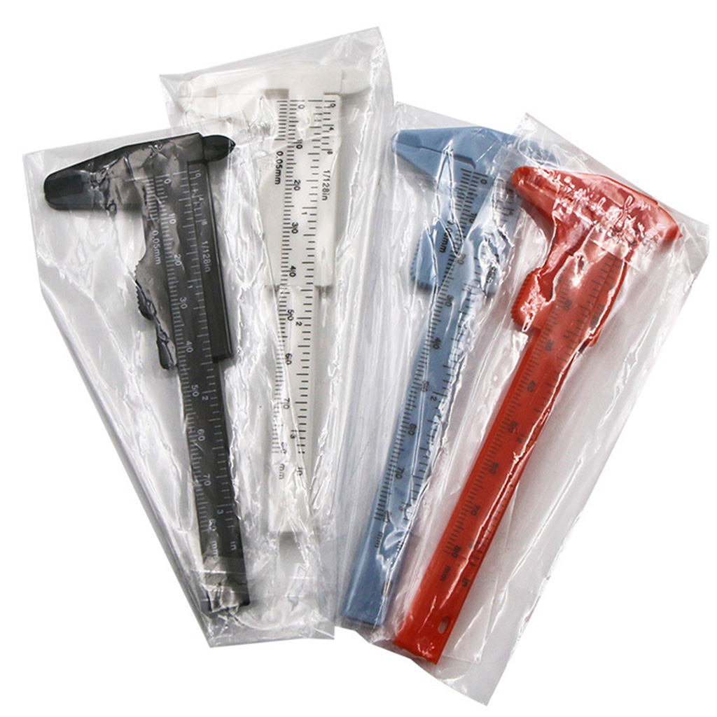 Plastic Caliper Inch/Metric 3 Inch 80mm Mini Caliper Double Scale Ruler Measuring Tool Compatibel w/ Office Student