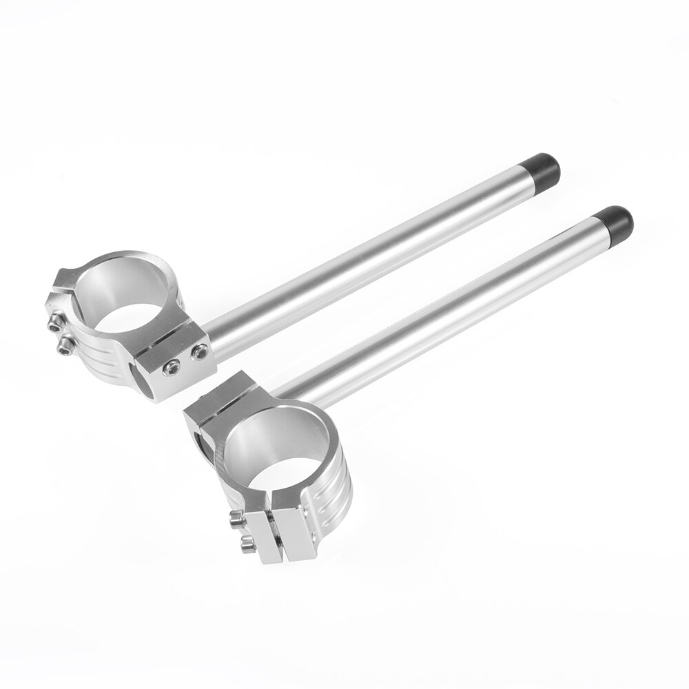 50mm universal clip on bar styret clip-ons silver clip on clamp gaffel handtag bar motorcykel tillbehör