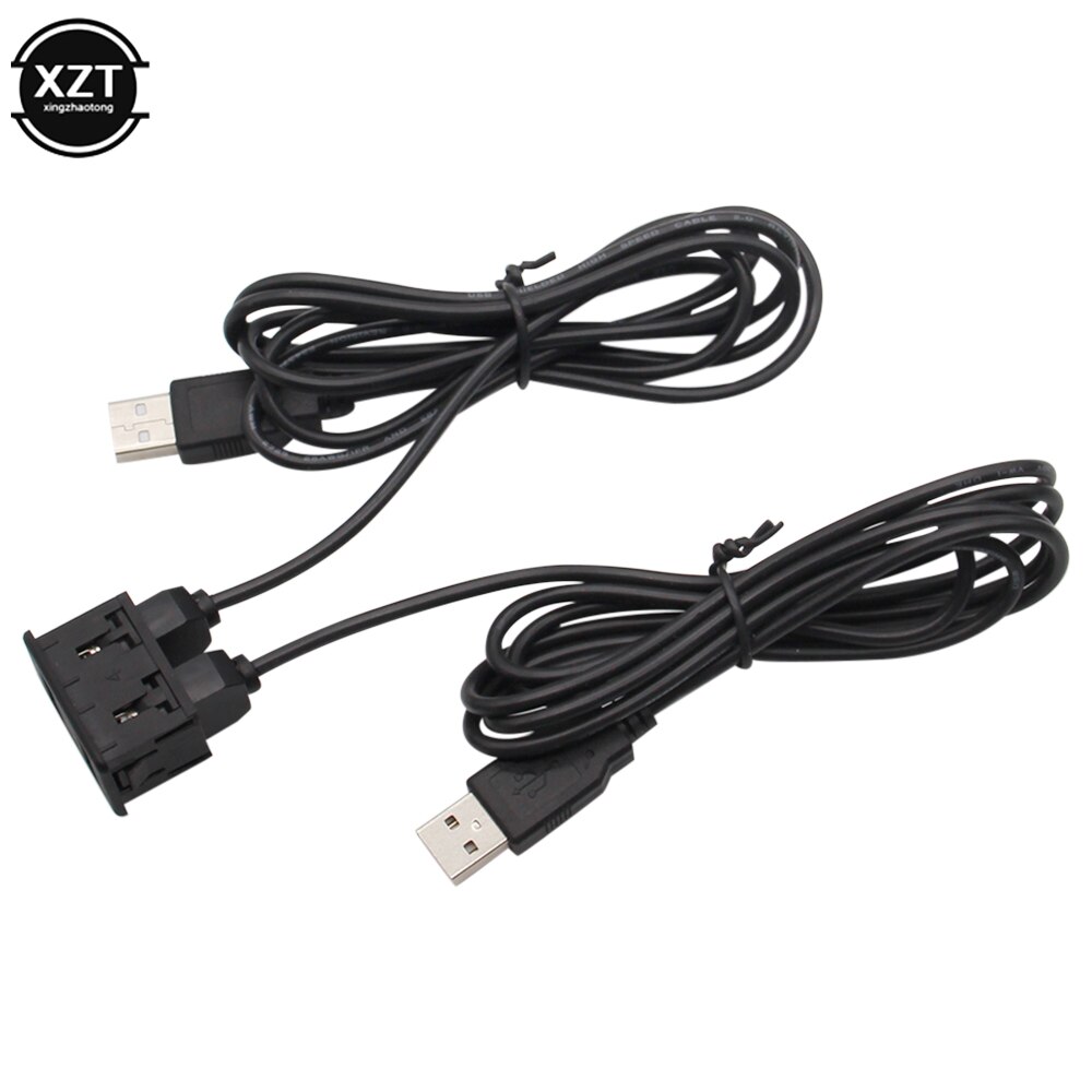 150CM Car Dash Flush Mount Dual USB Port Panel Auto Boat Double USB Extension Cable Adapter forVolkswagen forToyota