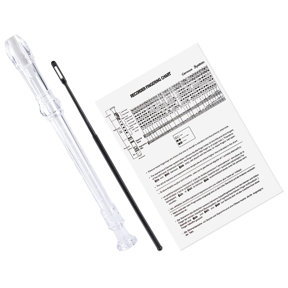 Flûte traditionnelle de clé G d'instrument d'enregistrement de 8 trous avec le manuel de tige de nettoyage