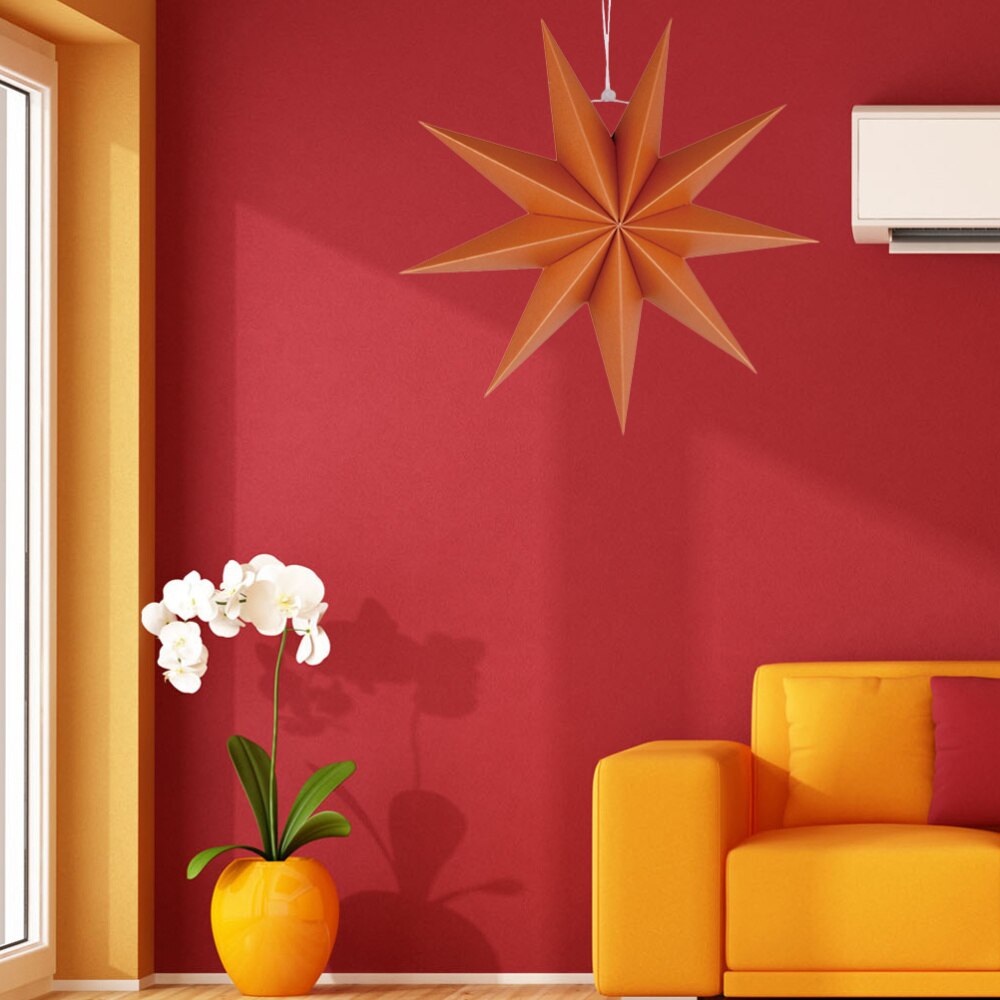 Paper Lamp Shade Star Lantern Lamp Accessory 30cm(Orange)