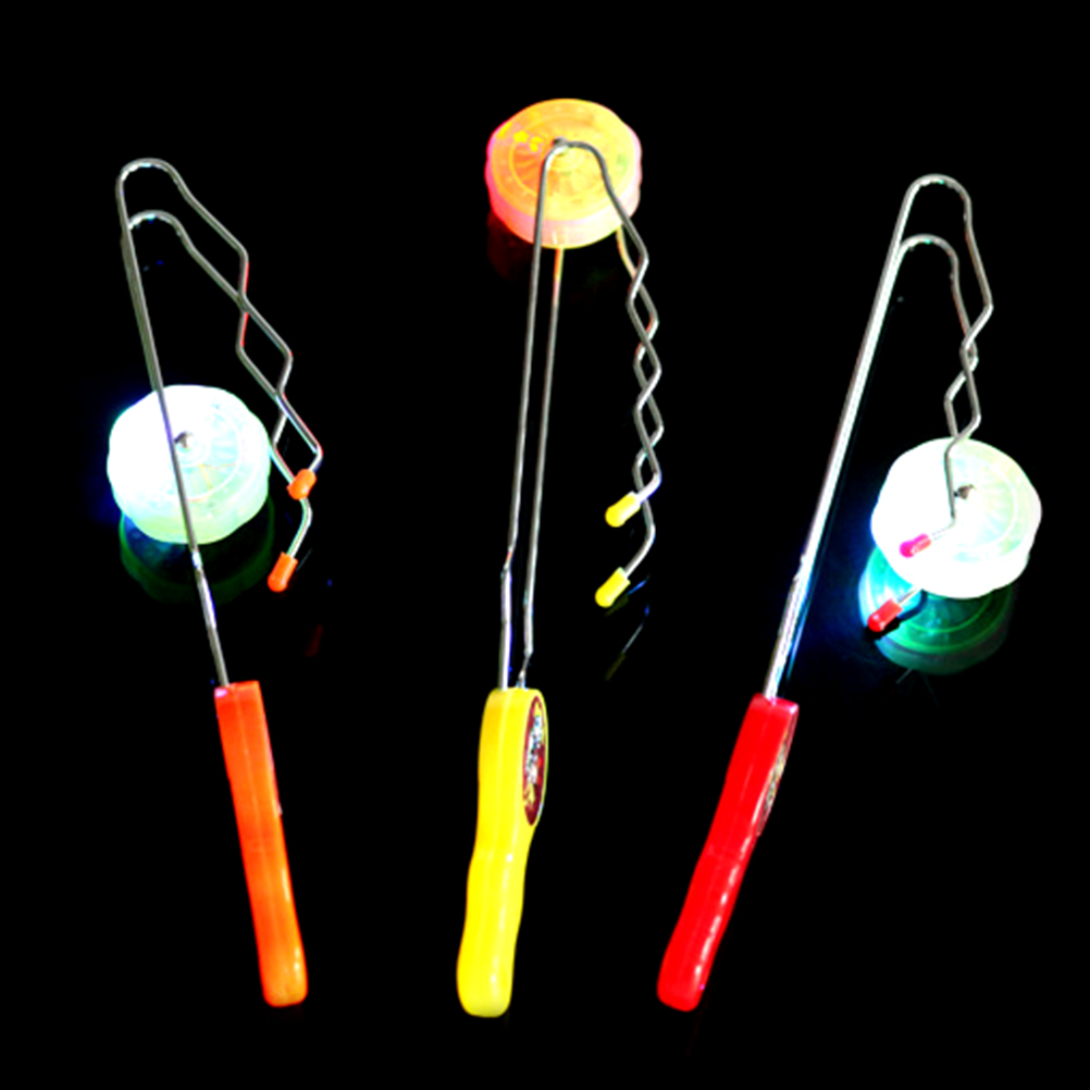 Kostume lysdioder ledet magisk gyro fantasi selvlysende dobbeltspor snurretop flshing gyroskop yo-yo legetøj bedste børn