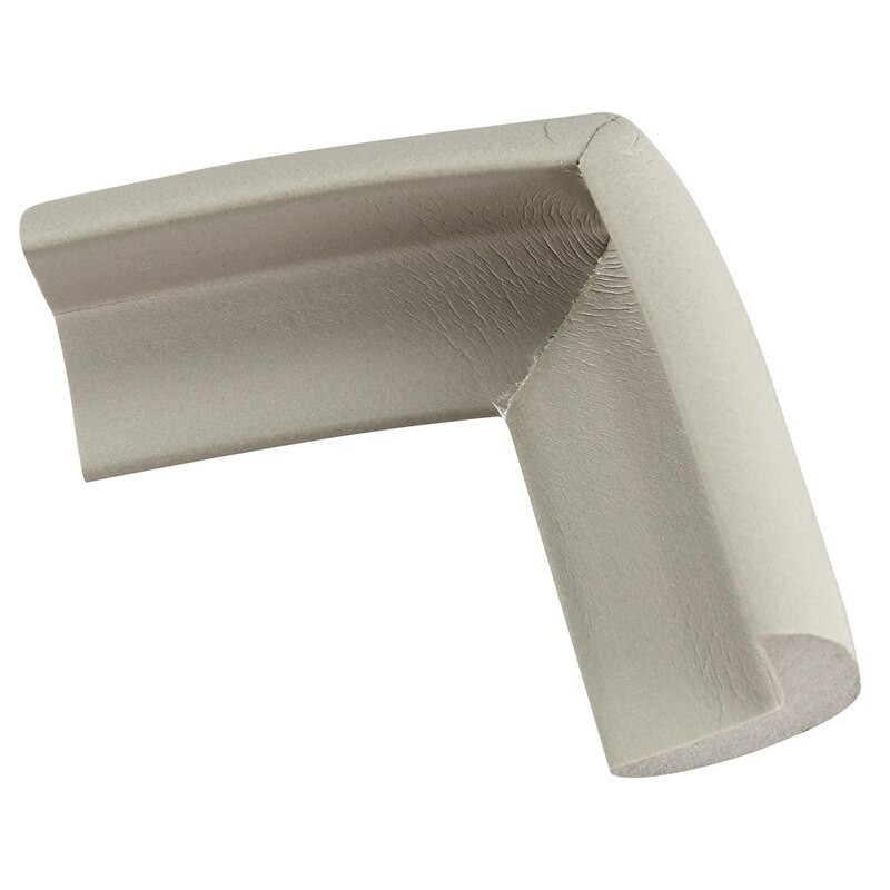 4Pcs Desk Table Edge Cover Guard Corner Protector Cushion Gray with Childproof Edge Corner Guard Cushion 2M (White)