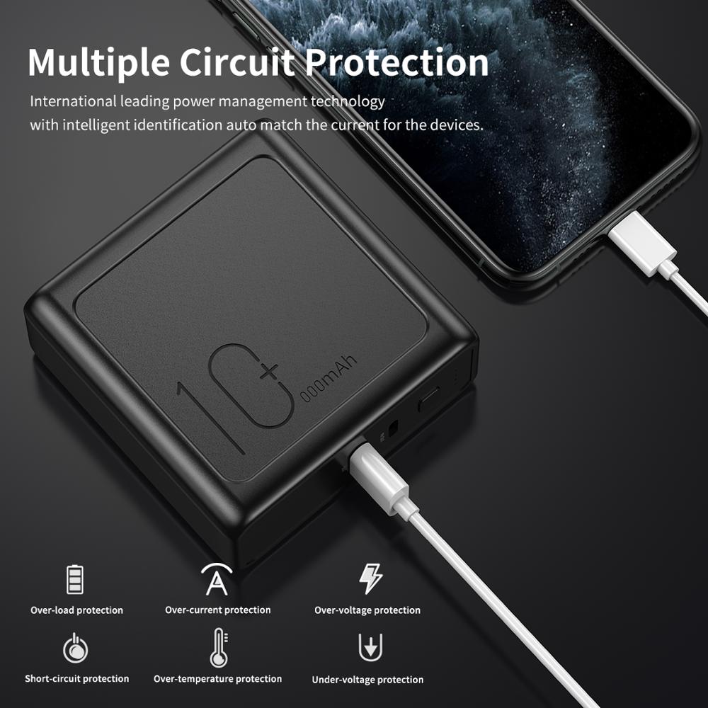 ROCK 18W PD Fast Power Bank 10000mah EU Foldable 2 in 1 PD 3.0 QC 3.0 USB Type C Charger Charging Powerbank External Battery