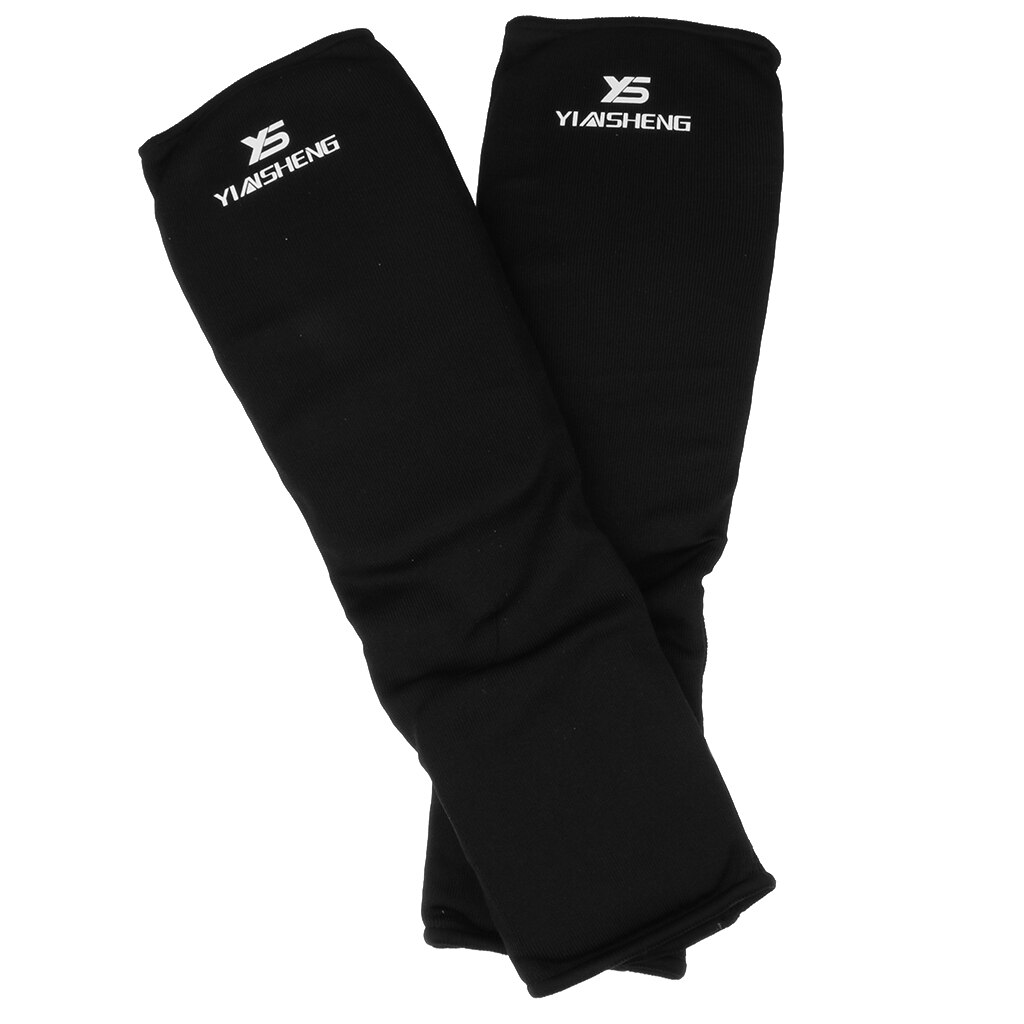 Taekwondo Karate Kickboxing Shin Collo Del Piede Protezione Della Gamba di Protezione Del Piede Del Panno Pad: Black / M