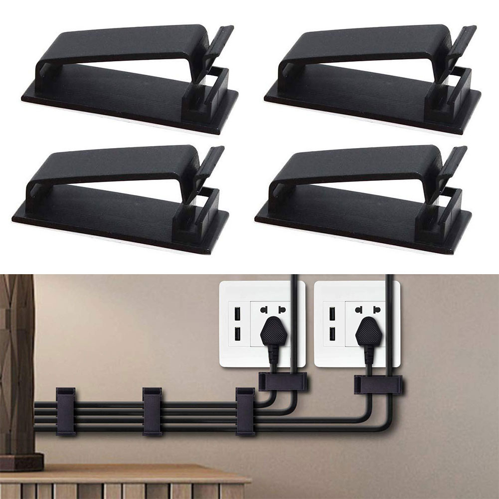 Multipurpose Cable Management Clip Snap On Fixed Holder Wall Desk Surface Drilling Free Self Adhesive Network Wire Organisers