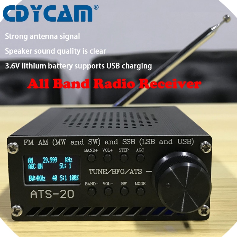 Gemonteerd SI4732 Alle Band Radio Receiver Draagbare Fm Am (Sw &amp; Mw &amp; Lw) ssb (Lsb &amp; Usb) Met Lithium Batterij + Antenne + Luidspreker + Case