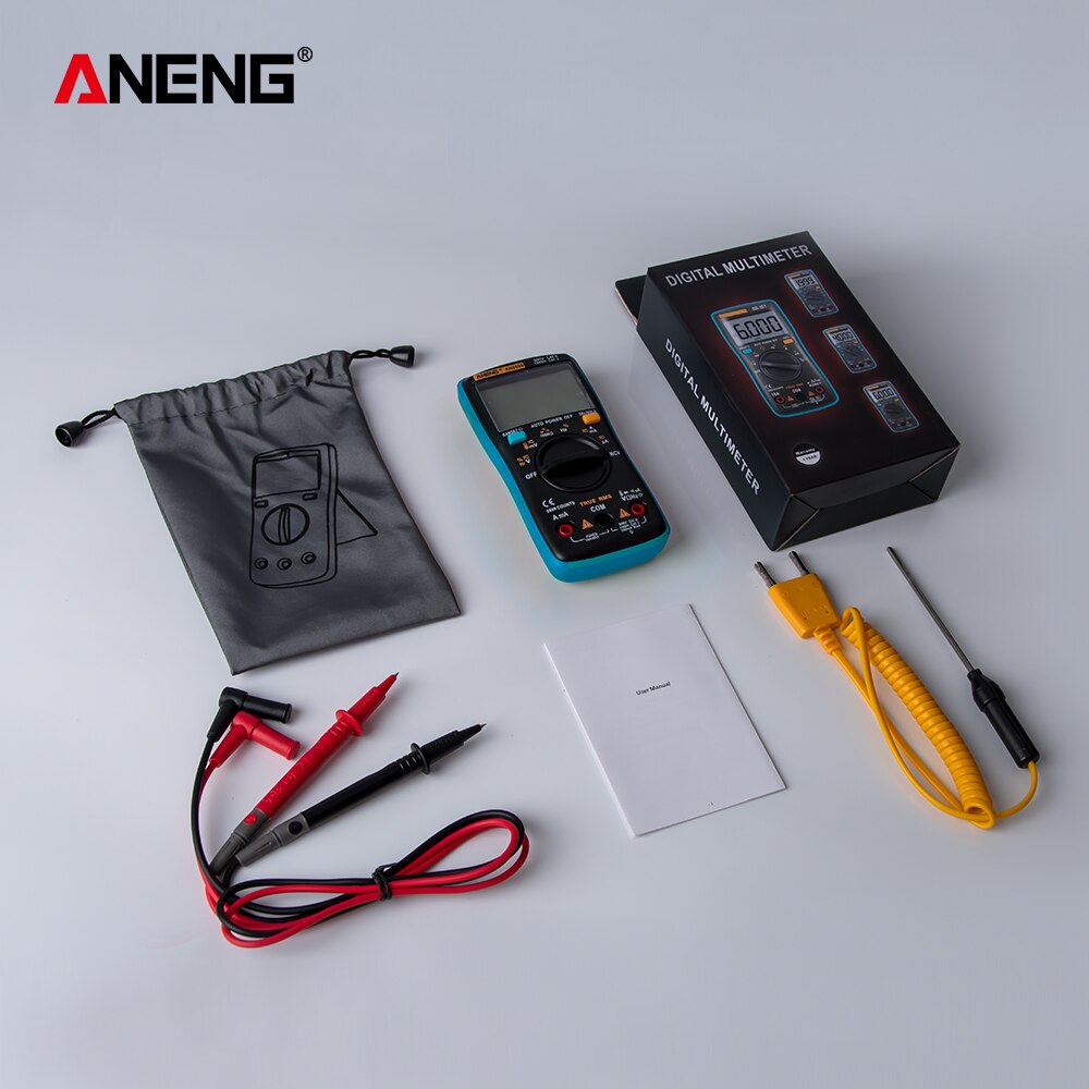 ANENG AN8009 Digital Multimeter 9999 Count True-RMS Auto Range NCV Ohmmeter AC/DC Voltage Ammeter Current Meter Temperature: Blue