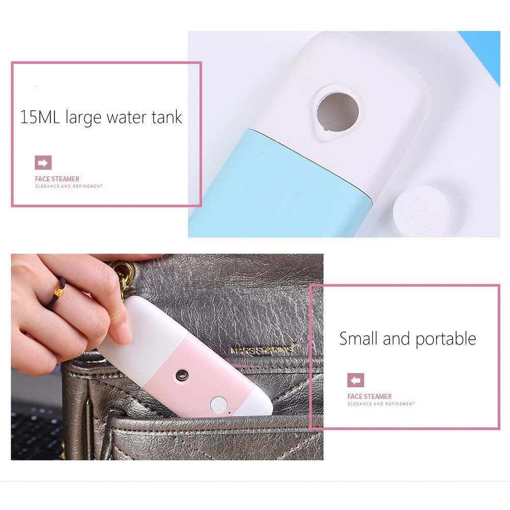 Mini Draagbare Oplaadbare Facial Luchtbevochtiger Mist Spuit Hydraterende Apparaat