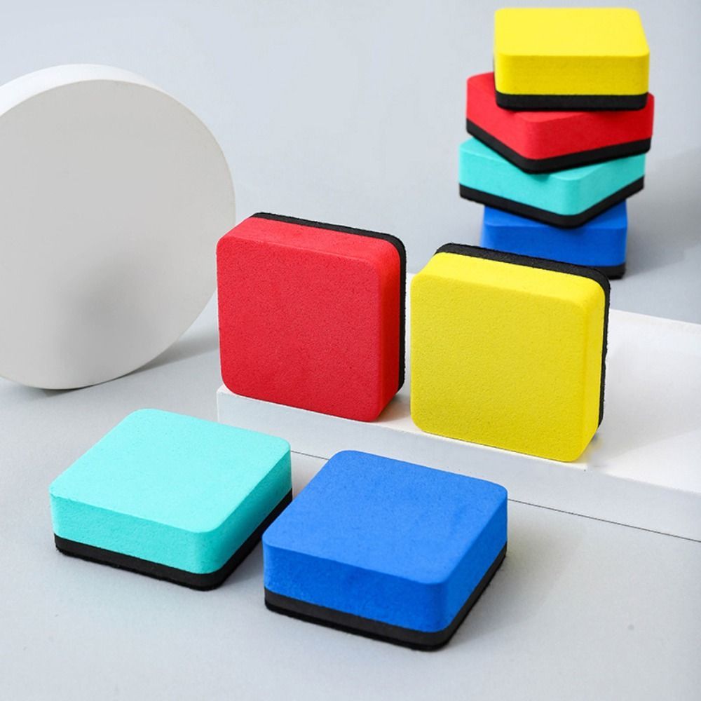 2 stuks duurzame magnetische whiteboard gum vierkante tweekleurige schoolbordreinigers EVA vilt schoolbord veeg kinderen