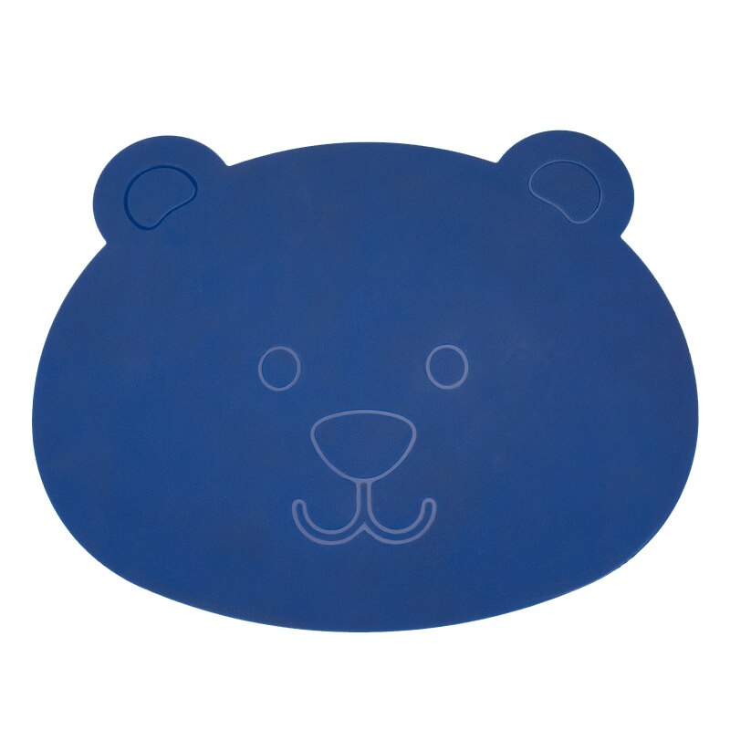 Mamibaby KAMONI Children Cartoon Silicone Placemat 1PC Baby Animal Series Non-Slip BFA-Free Placemat Safe Baby Kitchen Utensils: Navy bear