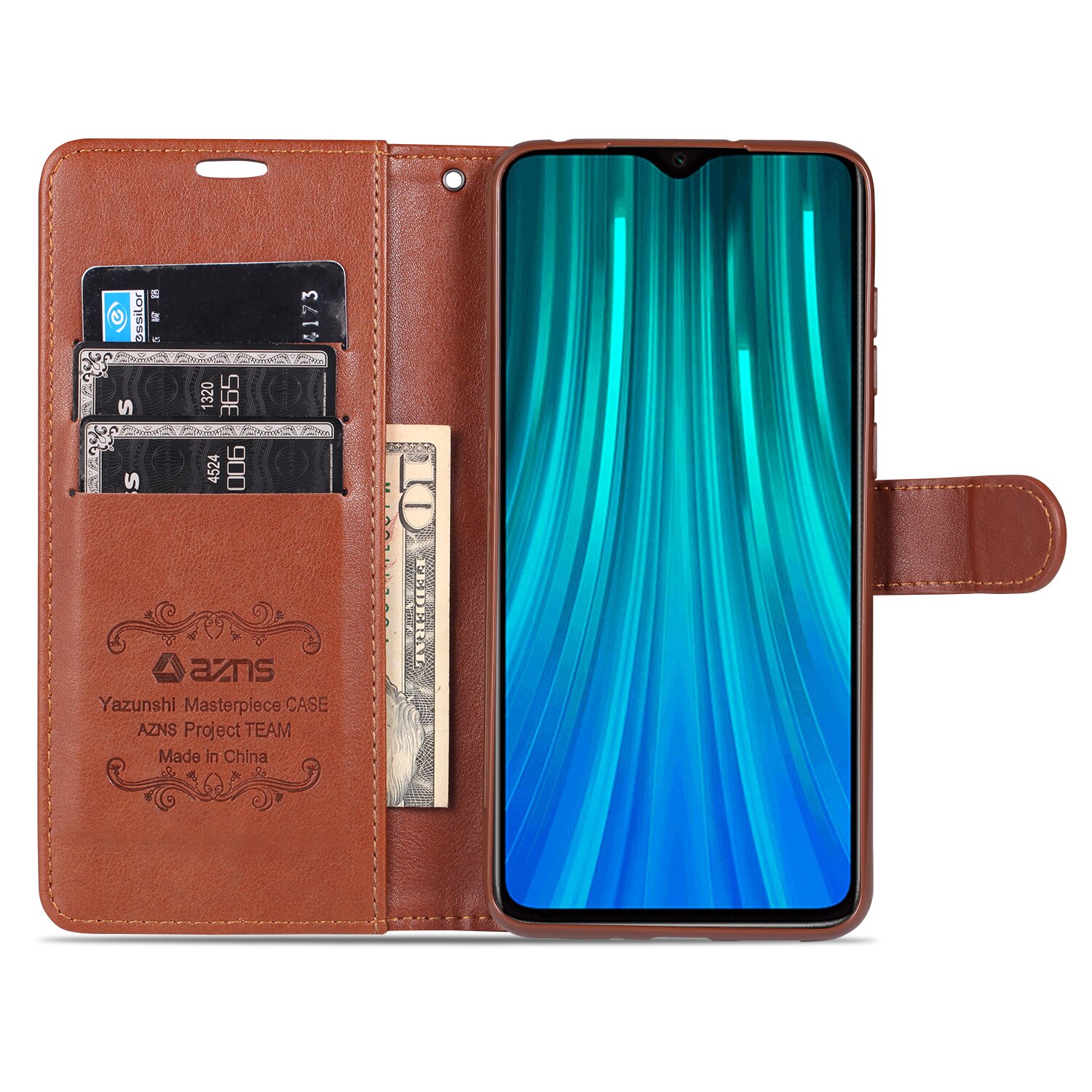 Azns Redmi9C Case Flip Cover Leather Case Voor Xiaomi Redmi 9C / Redmi 9C Nfc Pu Lederen Telefoon tassen Holster