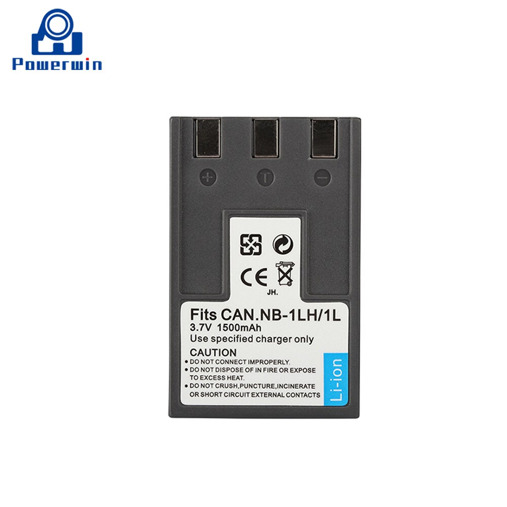 2 pièces Powerwin 1500mAh 3.7V NB-1L NB1L NB-1LH NB1LH Batterie pour Appareil Photo Numérique Canon LXUS300 LXUS330 LXUS400 S100 S110 S200 S300