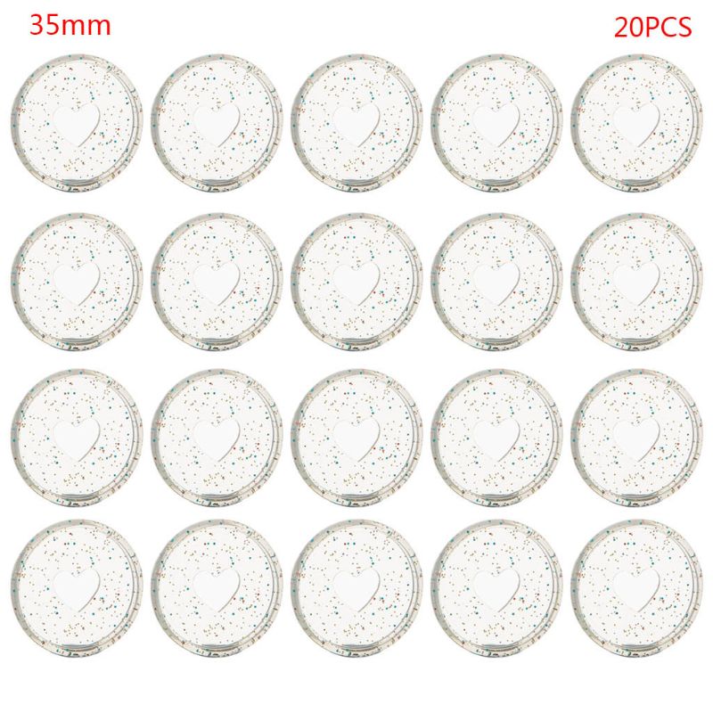 Anillos de encuadernación con brillo y lentejuelas para cuaderno, anillas con forma de corazón, Agujero De Seta, hojas sueltas, disco de plástico, hebilla de aro DIY, 20 Uds.: 5AC1103061-L