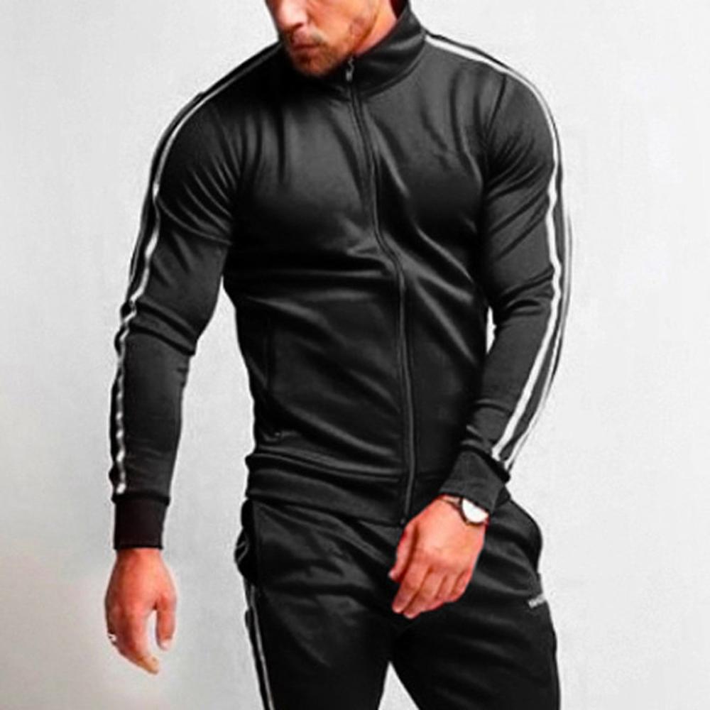 Herre sport jakke fritid efterår splejsning print sweatshirt top afslappet træningsdragt o-hals udendørs sport outwear
