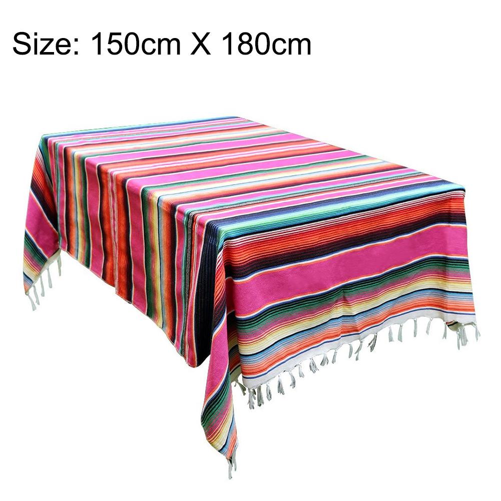 Ethnic Style Beach Blanket Cotton Mexican Indian Handmade Rainbow Blanket Home Tapestry Beach Picnic Mat Blanket Home Textile: Red 150x180