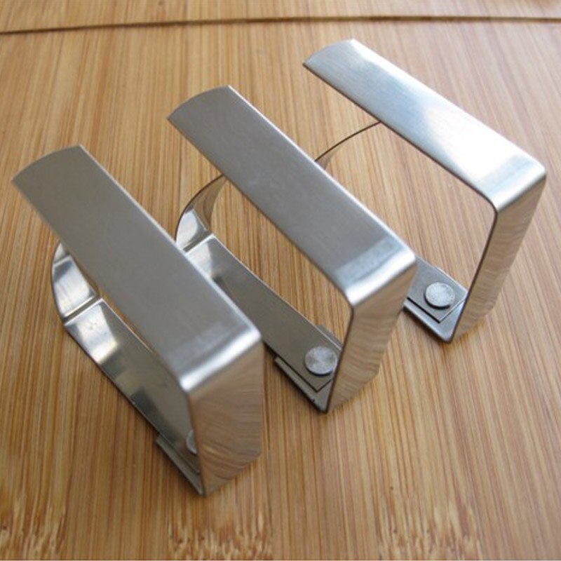 4 stk / sæt rustfrit stål duge klemmer praktisk borddækselholder til hjemmebryllupsfest picnic klemme værktøj  --m25