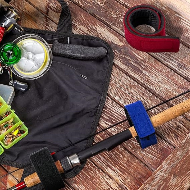 30-3 Uds. Soporte de amarre para caña de pescar, correa para aparejos, envoltura elástica, banda de pesca, soporte para poste, lazos de sujeción, accesorios para herramientas al aire libre