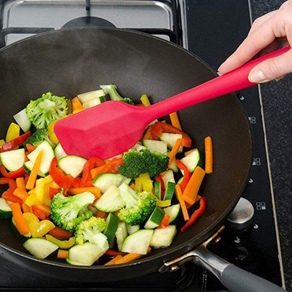 1 unidad de espátula de cuchara de silicio resistente al calor, utensilios de cocina para horno, utensilio, mango, espátula, agitador, cuchara de mezcla, utensilios de cocina