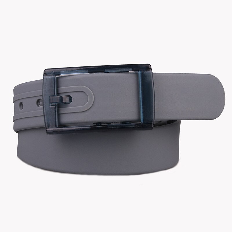 Ceinture en Silicone pour hommes et femmes, taille ajustable, boucle en plastique parfumée, couleurs bonbons, ceinture en caoutchouc, Style coréen: GRIS