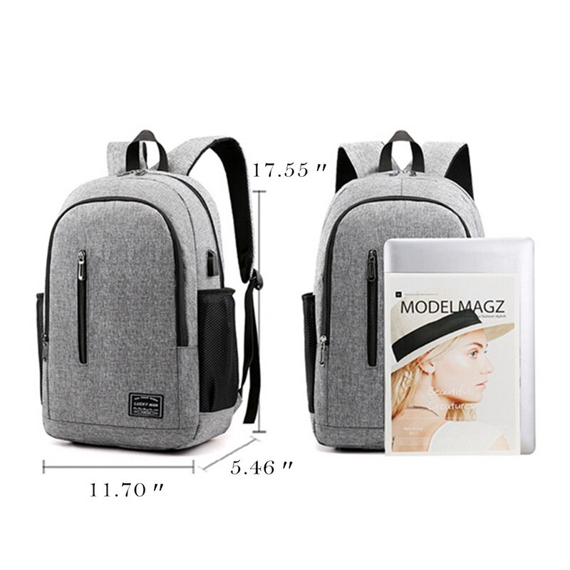 Laamei Anti-vol sacs hommes ordinateur portable sac à dos voyage sac à dos grande capacité affaires cartables USB Charge collège sacs à bandoulière