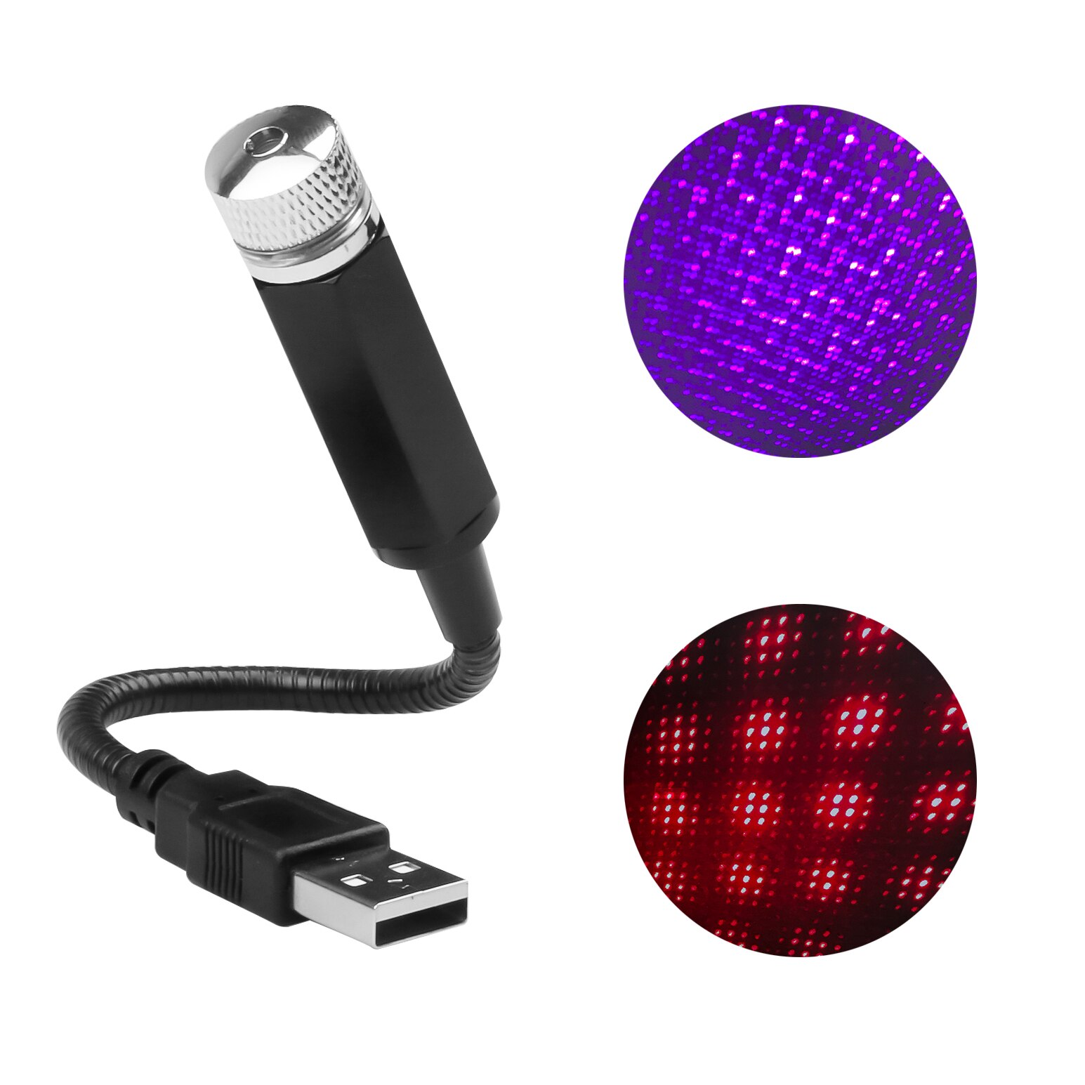 Kebidu-Mini proyector de estrellas LED USB, lámpara ambiental Universal para techo de coche, luz Interior, decoración automática, lámpara de galaxia nocturna