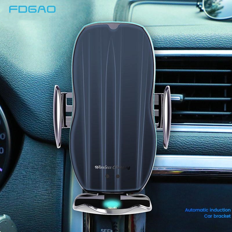 FDGAO Automatische 15W Schnelle Auto Drahtlose Ladegerät für Samsung S20 S10 iPhone 11 Profi XS XR Magnetische USB Infrarot Sensor Telefon Halfter