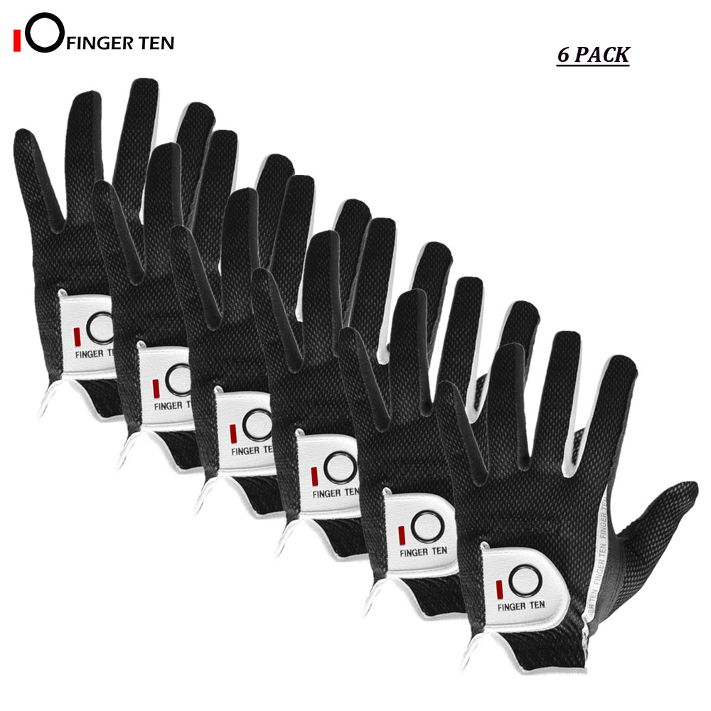 Linkerhand Rechterhand Golf Handschoenen Mannen 3 Stuks Prestaties Mesh Antislip Zachte Micro Ademend Zwart Grijs Groen Handschoen