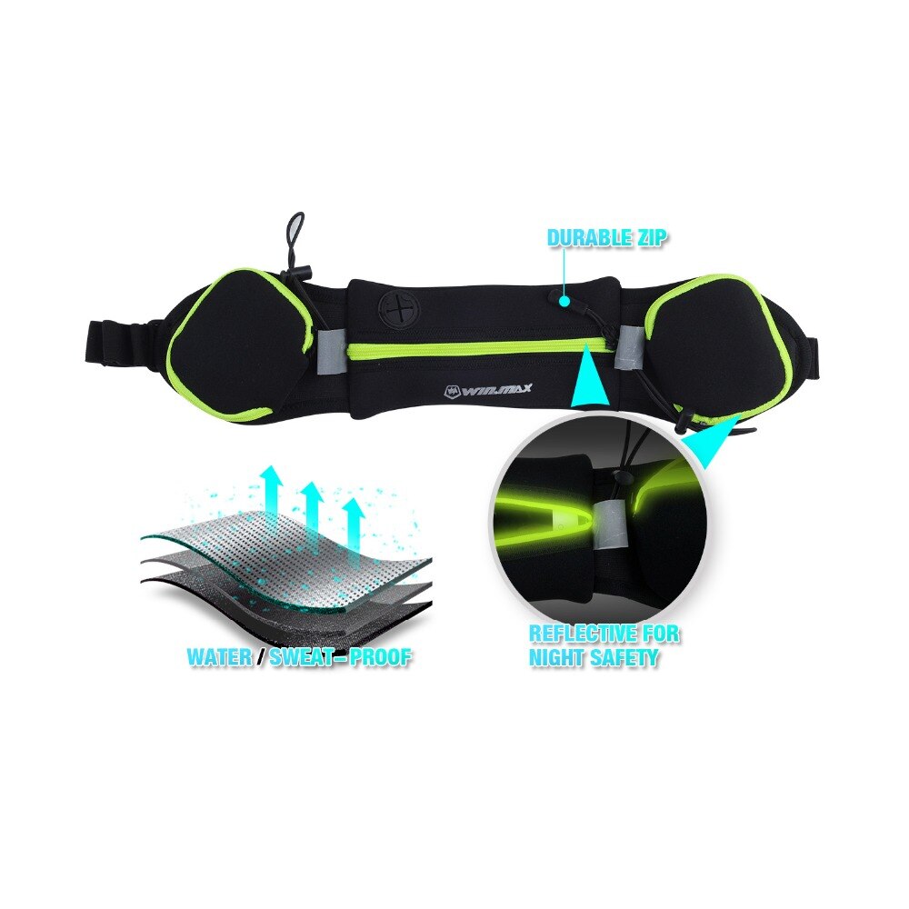 WINMAX Running Riemen Oefening Klimmen Camping Fietsen Runner Tas taille Packs met 2 Gratis Flessen Water voor Mannen & vrouwen