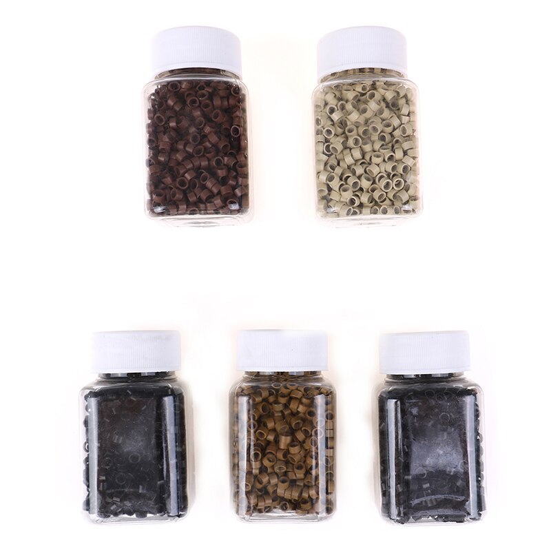 4.0MM 1000pcs 5 Colors Micro Bead Hair For Hair Extensions Silicone Ring/Links/Beads Micro Rings Micro Crimp Beads