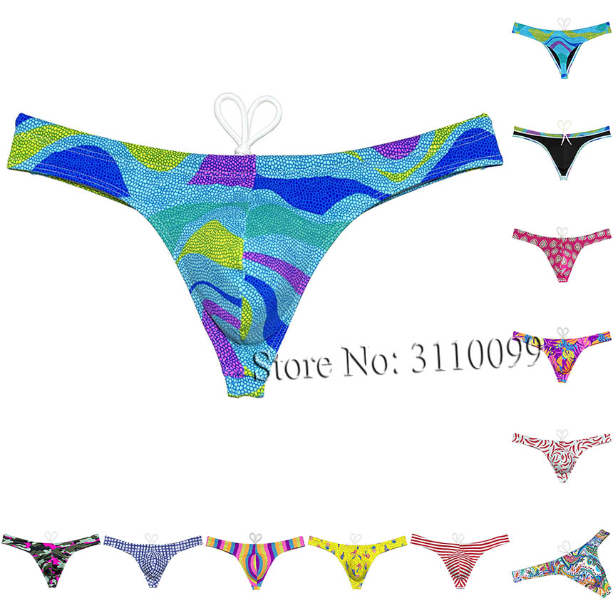 Herren Eisseidenfutter Bade Tanga Badeanzug Beachwear Badehose Bikini Bademode Unterwäsche