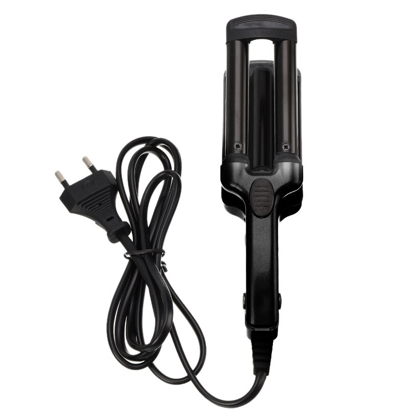 Wave Hair Styler 3 Barrels Big Wave Curling Iron Hair Curlers Crimping Iron Fluffy Waver Salon Hair Styling Tools: Black US