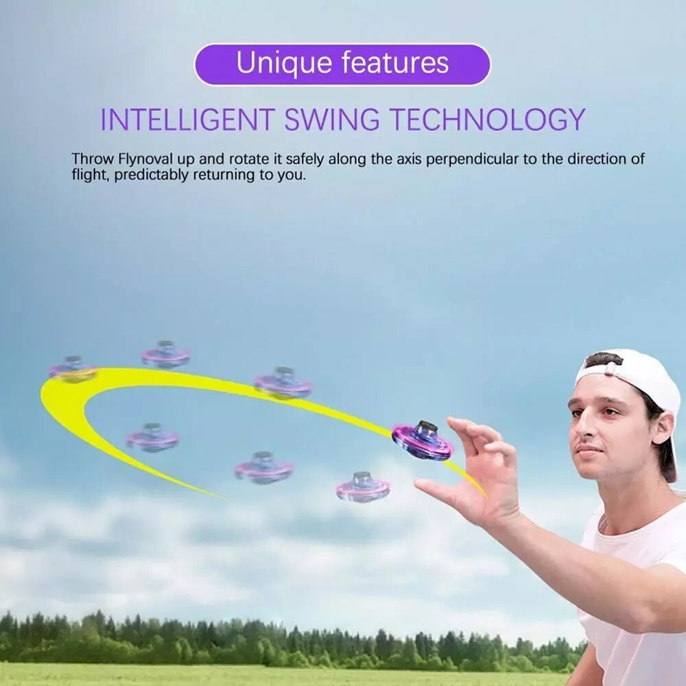 ZK20 Magical Fingertip Flying Ground Amphibious Gyro Levitation Induction Gyro UFO Drone Adult Decompression Toy Kids Toy