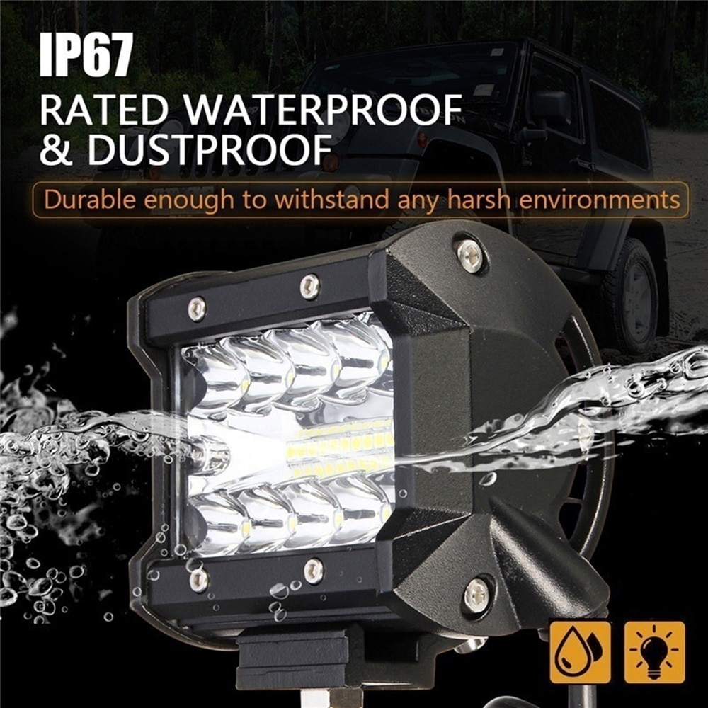4in bil led arbejdslampe bar lampe til offroad båd traktor lastbil 4 x 4 suv tågelygte 12v 24v forlygte til atv led bar