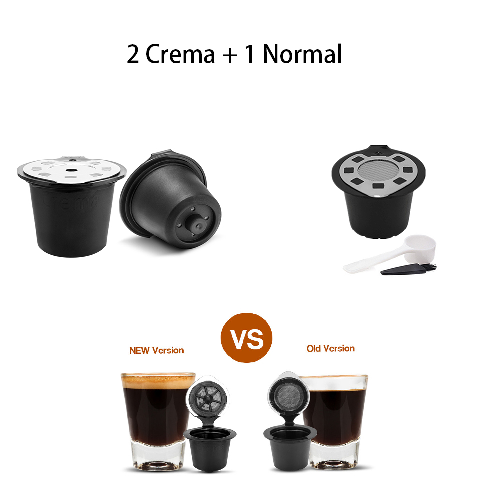 Reusable Nespresso Capsules 6 Pack Refillable Pods Compatible Nespresso Machines Crema Food Grade PP