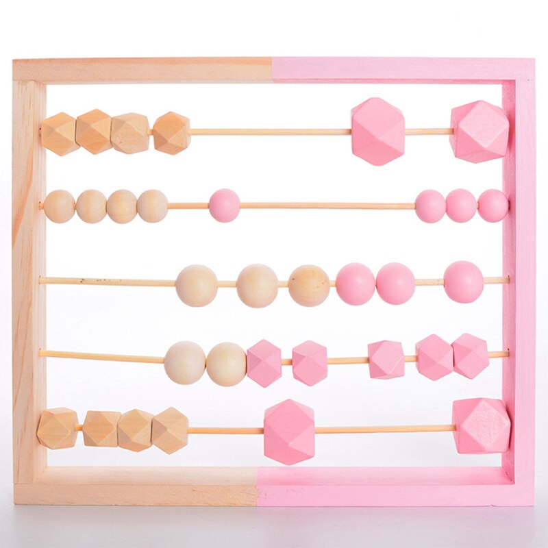 Montessori Toy Natural Wooden Abacus With beads Craft Baby Early Learning Educational Toys Baby Room Decor ins pop Toys