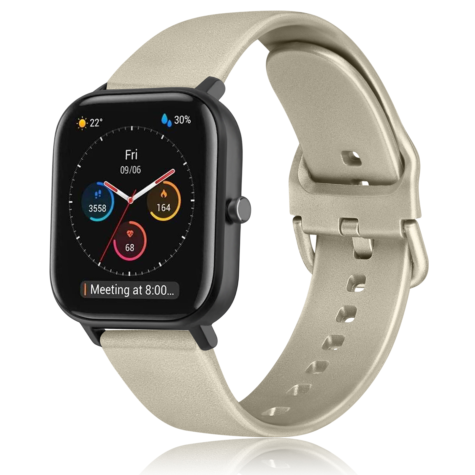 Correa de silicona de 22mm y 20mm para Amazfit GTR 42mm/GTS 2, pulsera de reloj, pulsera para Amazfit BIP/Bip Pace Lite: Negro y gris / 20 mm