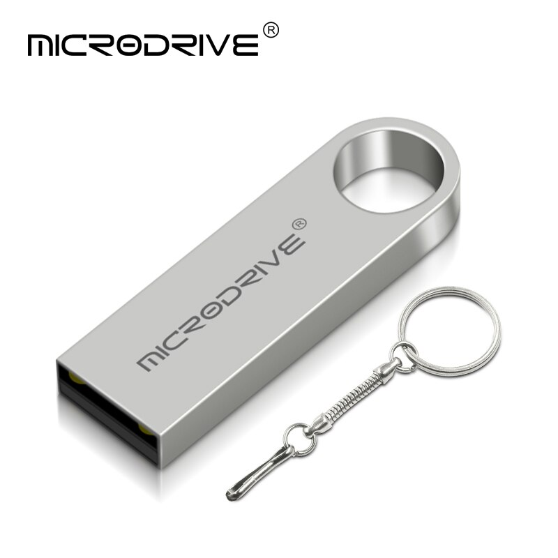 De alta velocidad de 128GB USB Flash 64GB 32GB 16GB Drive pluma de Metal de coche mini Pendrive USB 2,0 flash Drive lápiz de memoria USB: 64 GB / Plata