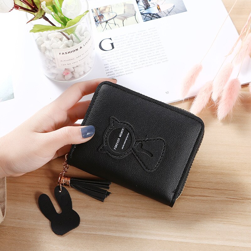 Wallets Tassel Short Wallet For Woman Zipper Mini Coin Purse Ladies Small Wallet Female Leather Card Holder