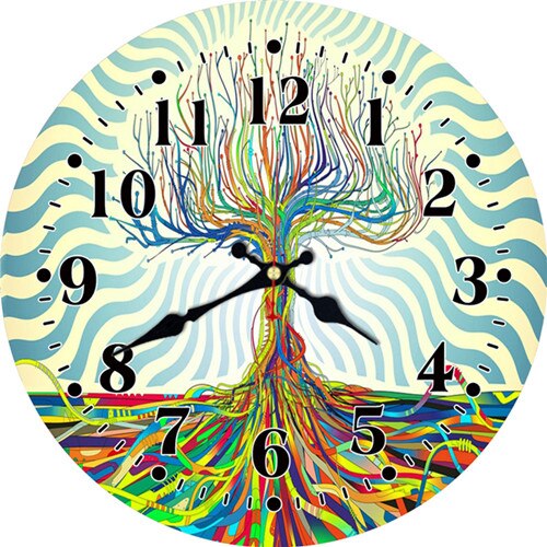 Orologio Da Parete In Ceramica Rotondo Colorato Arcobaleno Design