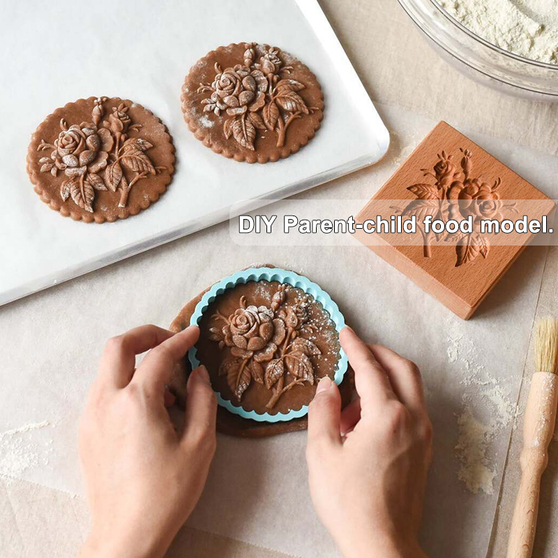 Holz Cookie Schimmel Haushalt Lebkuchen Kuchen Schimmel Presse 3D Keks Präge Formen Bäckerei Gerät Backen Werkzeug Küche Liefert