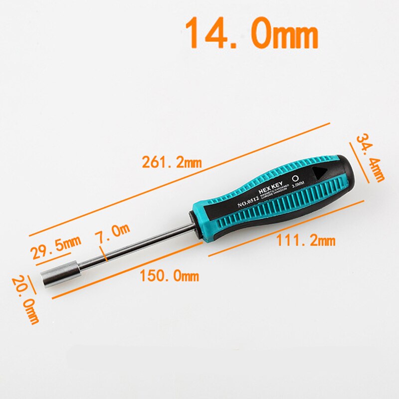 Jeu de tournevis, clé à douille, électricien, Allen, jeu de tournevis, écrou hexagonal, outils à main, 3-14mm: 14mm