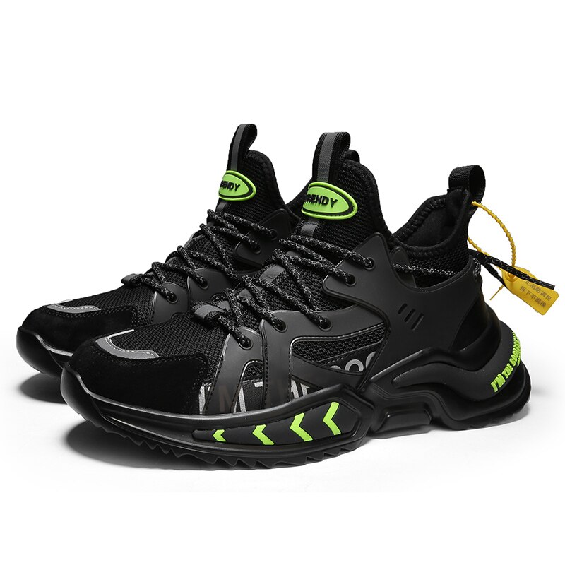 Flut Schuhe Männer Sommer Trend Schuhe Gittergewebe Sport Schuhe Erhöht Netz verrotten Papa Schuhe Sommer Atmungs männer Dämpfung Schuhe: Schwarz / 7