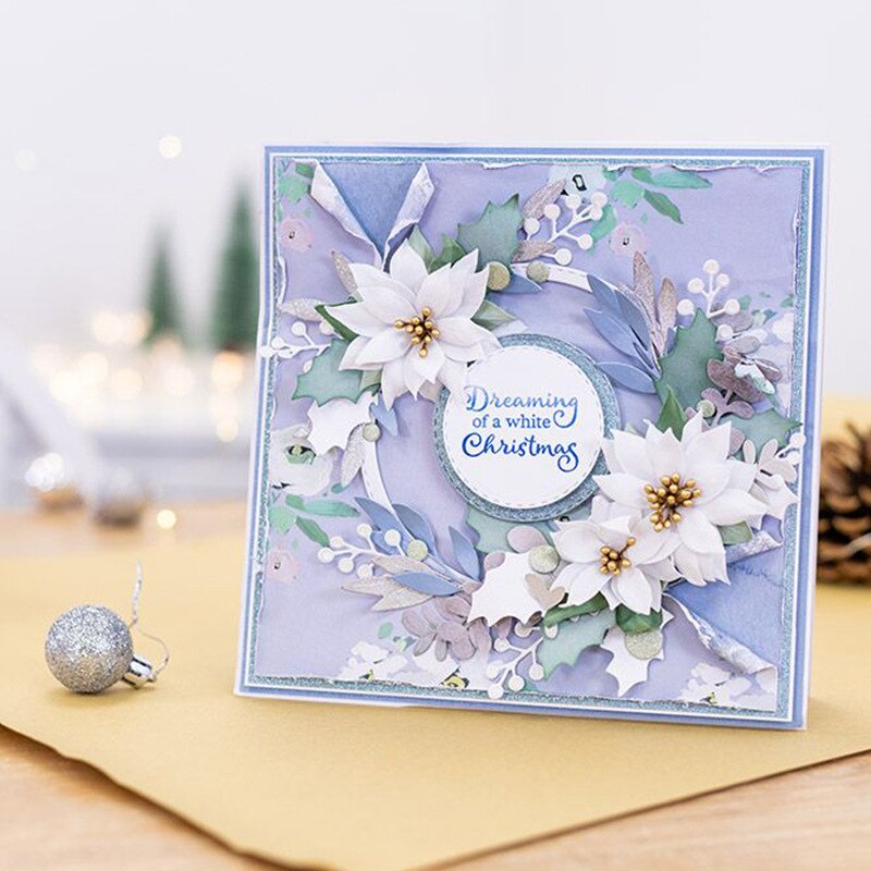 Metal Cutting Dies for Paper Card Album Christmas Poinsettia Embossing Decor Crafts Scrapbooking Hole Punch Stencil