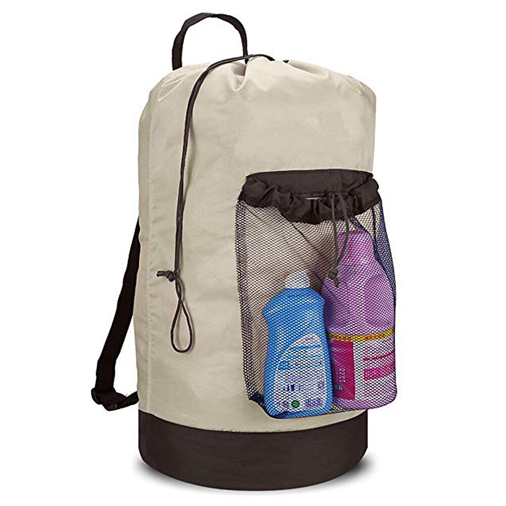 Waszak Mesh Pocket Nylon Rugzak Kleding Wasmand Tas Met Trekkoord Sluiting Voor College Reizen Wasserette N5: Royal Blue