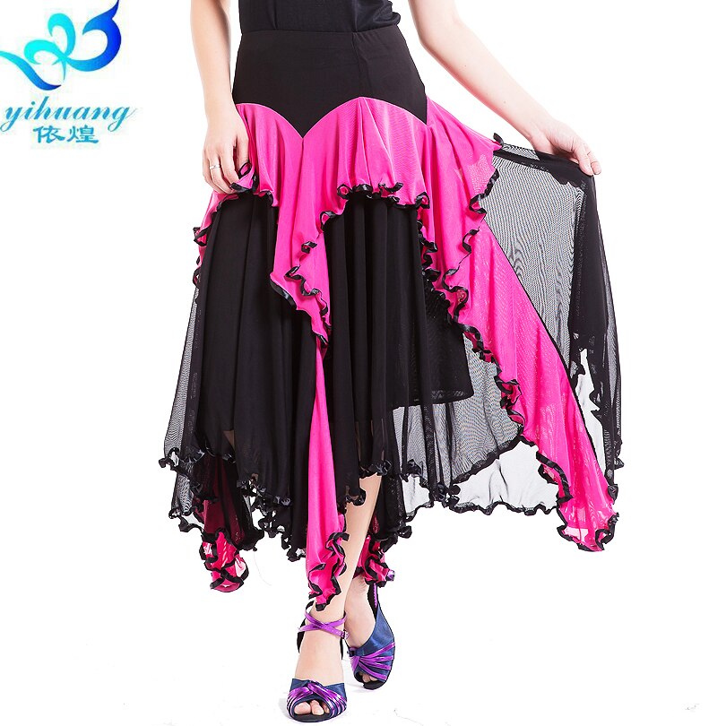Ballroom Dance Costume Waltz Skirt Modern Standard Latin Salsa Rumba Dancer Skirts for Ladies 5 Colors #2546