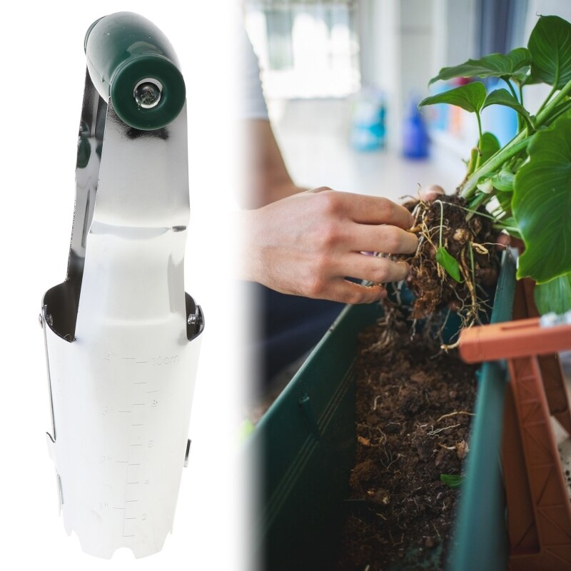 Bulb Planter with Depth Mark Transplanter for Planting Household Garden Weeder Wild Loose Soil Gardening Rooting Tool